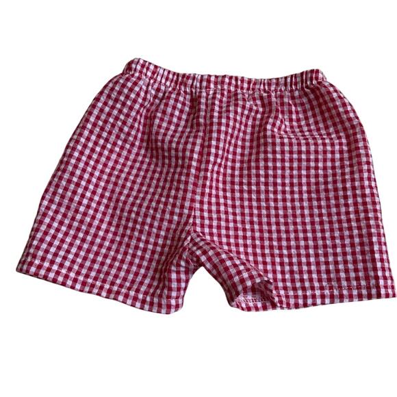 Baby Boys Red and white gingham seersucker shorts size 12mo - Picture 3 of 3